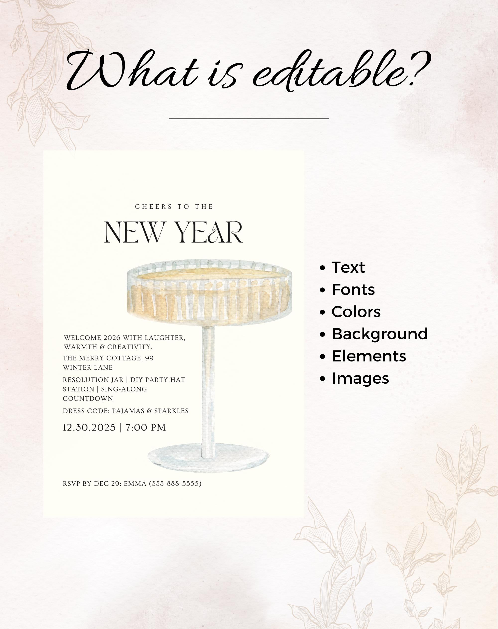 Champagne New Year Invitation