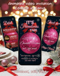 Friendsmas Pink Disco Ball Christmas Party Invitation (E-vite)