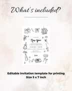 Black & White New Year’s Eve Invitation