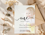Minimal Photo First Birthday Invitation