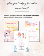 Unicorn Soft Pastel Storybook Birthday Invitation