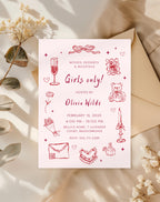 Pink Galentine Party Girls Night Invitation