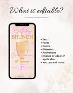 Birthday Brunch Pink and Gold Birthday Invitation