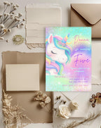 Unicorn Sparkle Rainbow Birthday Invitation