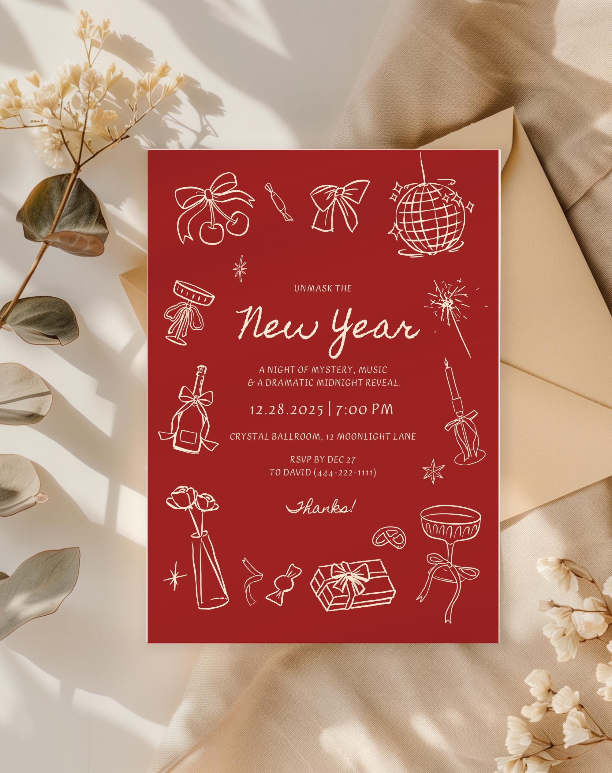 Red New Year’s Eve Invitation