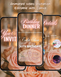 Birthday Pink Neon Dinner Invitation (E-vite)