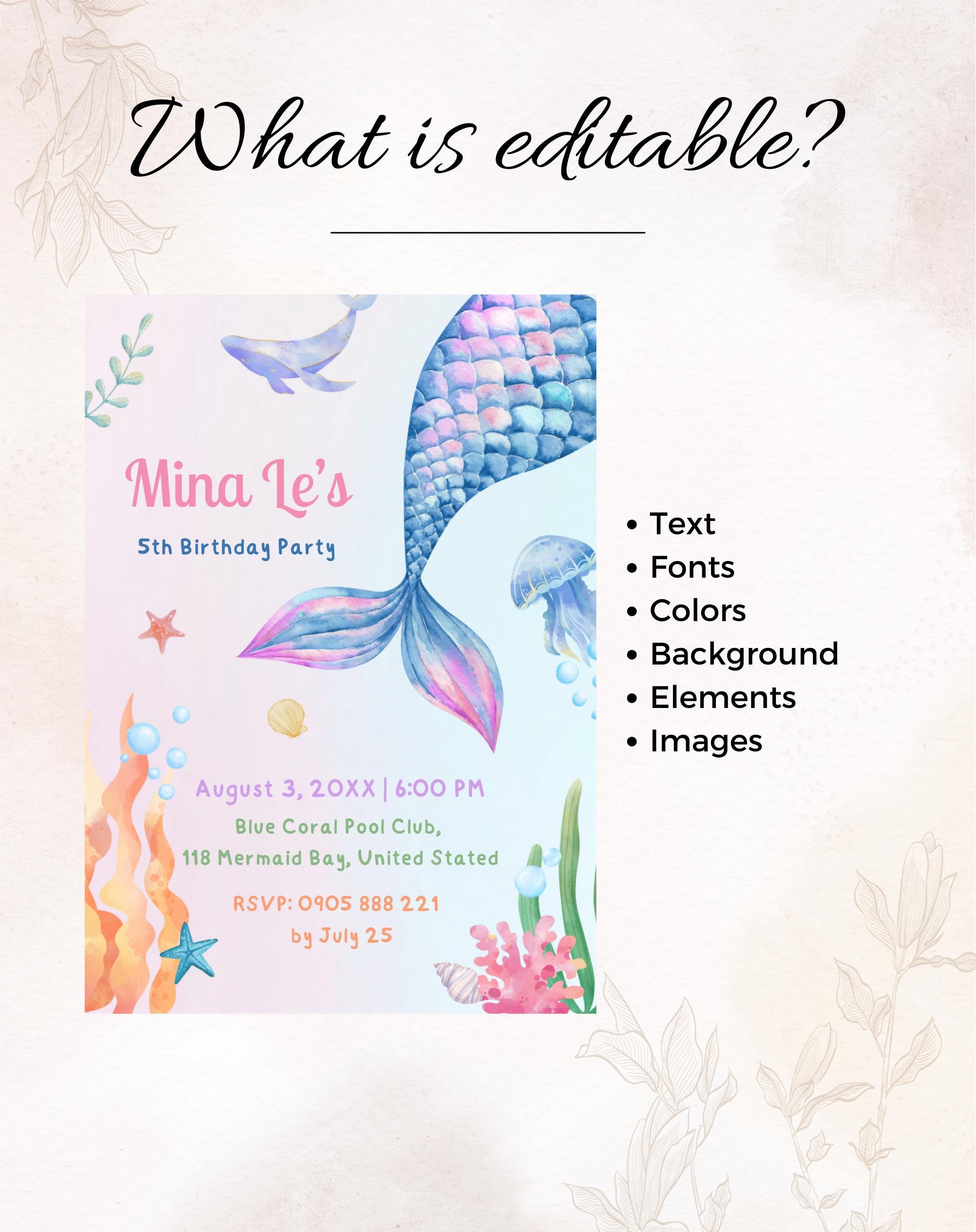 Mermaid Tail Birthday Invitation