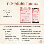 First Birthday Invitation Strawberry Theme