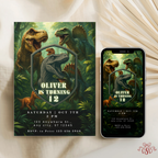 Prehistoric Dinosaur Birthday Invitation 12th Birthday
