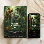 Prehistoric Dinosaur Birthday Invitation 6th Birthday