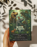 Prehistoric Dinosaur Birthday Invitation 7th Birthday