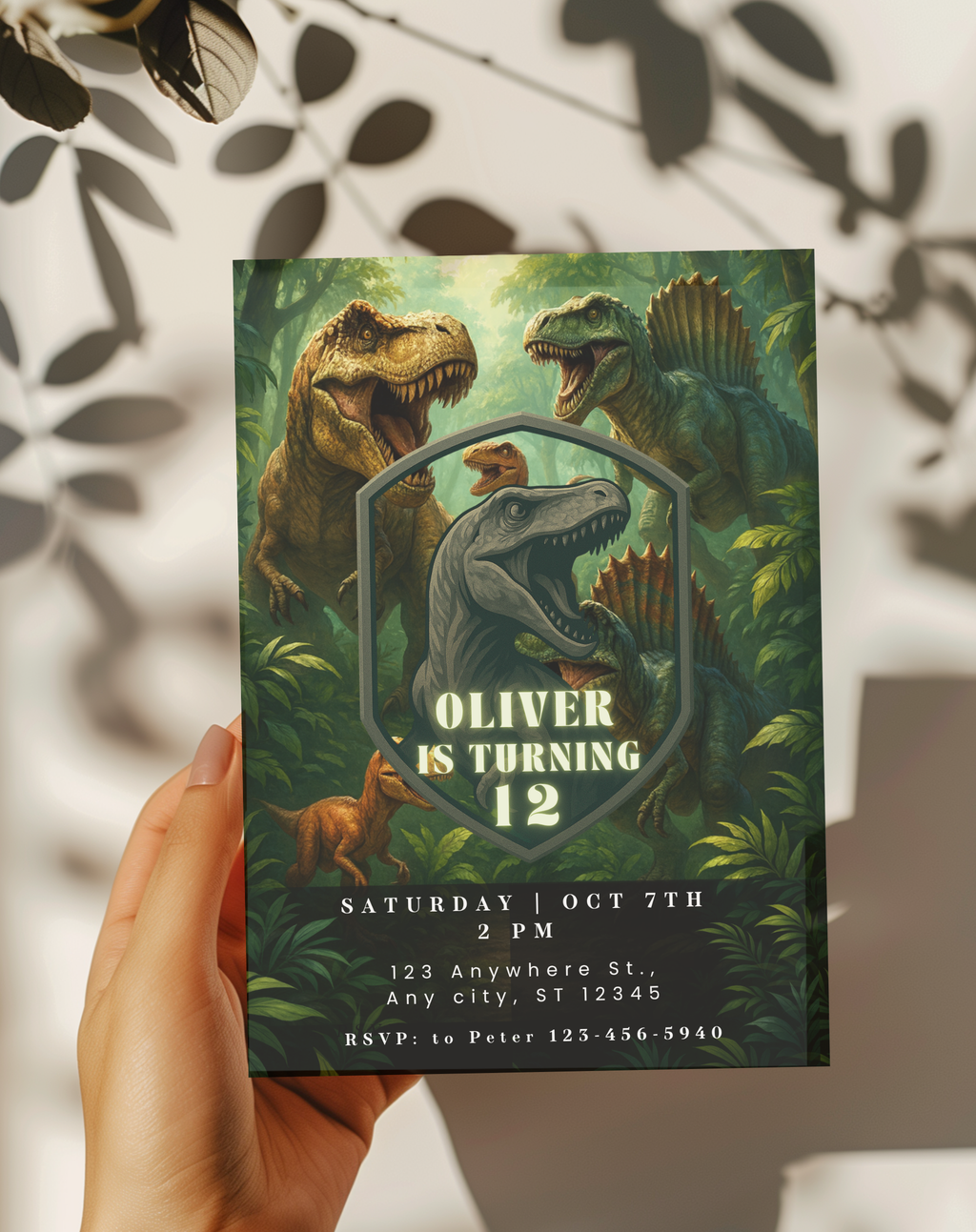 Prehistoric Dinosaur Birthday Invitation 12th Birthday