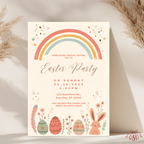 Easter Invitation Pastel Rainbow Party Invite