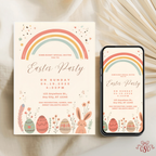 Easter Invitation Pastel Rainbow Party Invite