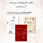 Black & White Cheers New Year Invitation