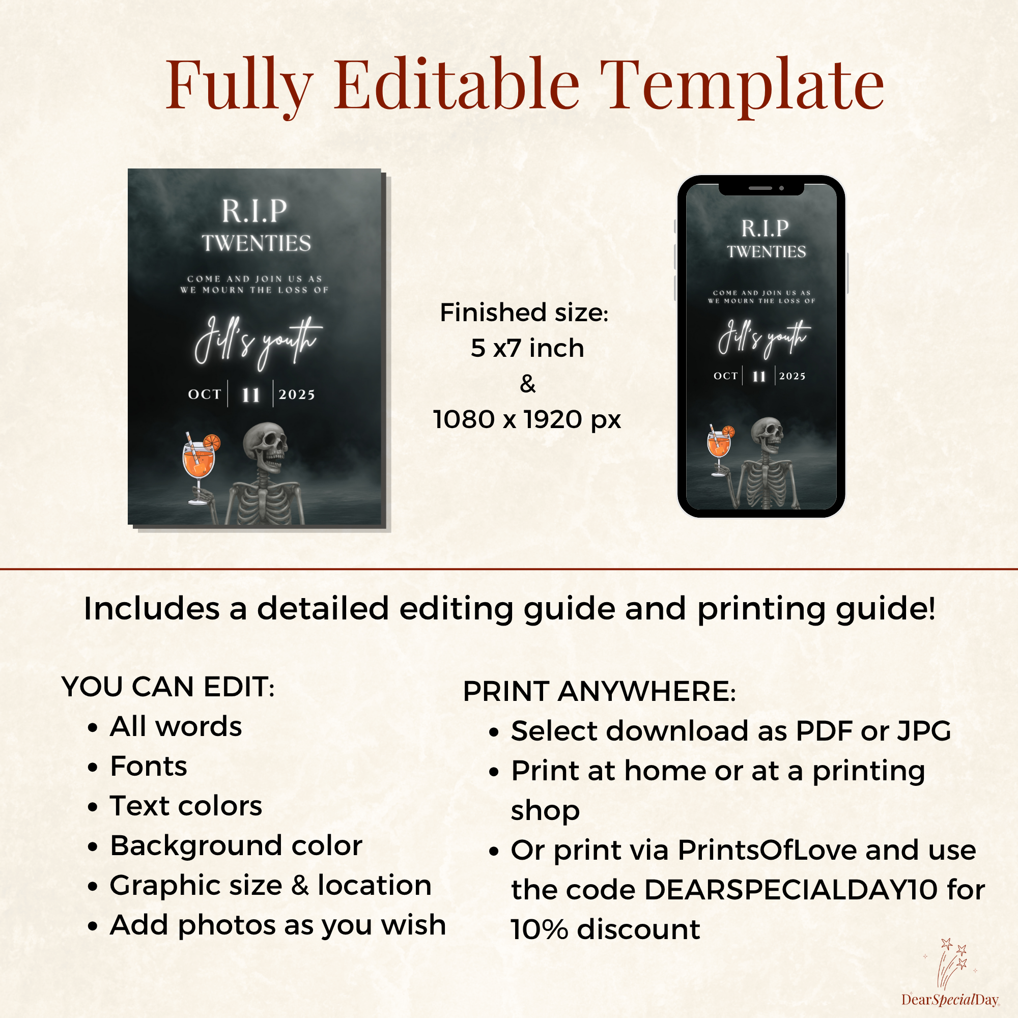 30th RIP Twenties Birthday Invitation