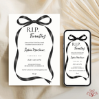 Black Satin Bow RIP Twenties 30th Birthday Invitation