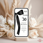 Black Bow RIP Twenties Birthday Invitation
