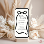 Black Satin Bow RIP Twenties 30th Birthday Invitation