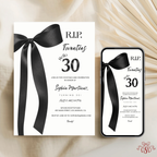 Black Bow RIP Twenties Birthday Invitation