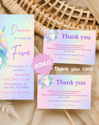 Unicorn Pastel Rainbow Birthday Invitation