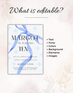 Blue Ribbon Birthday Party Invitation