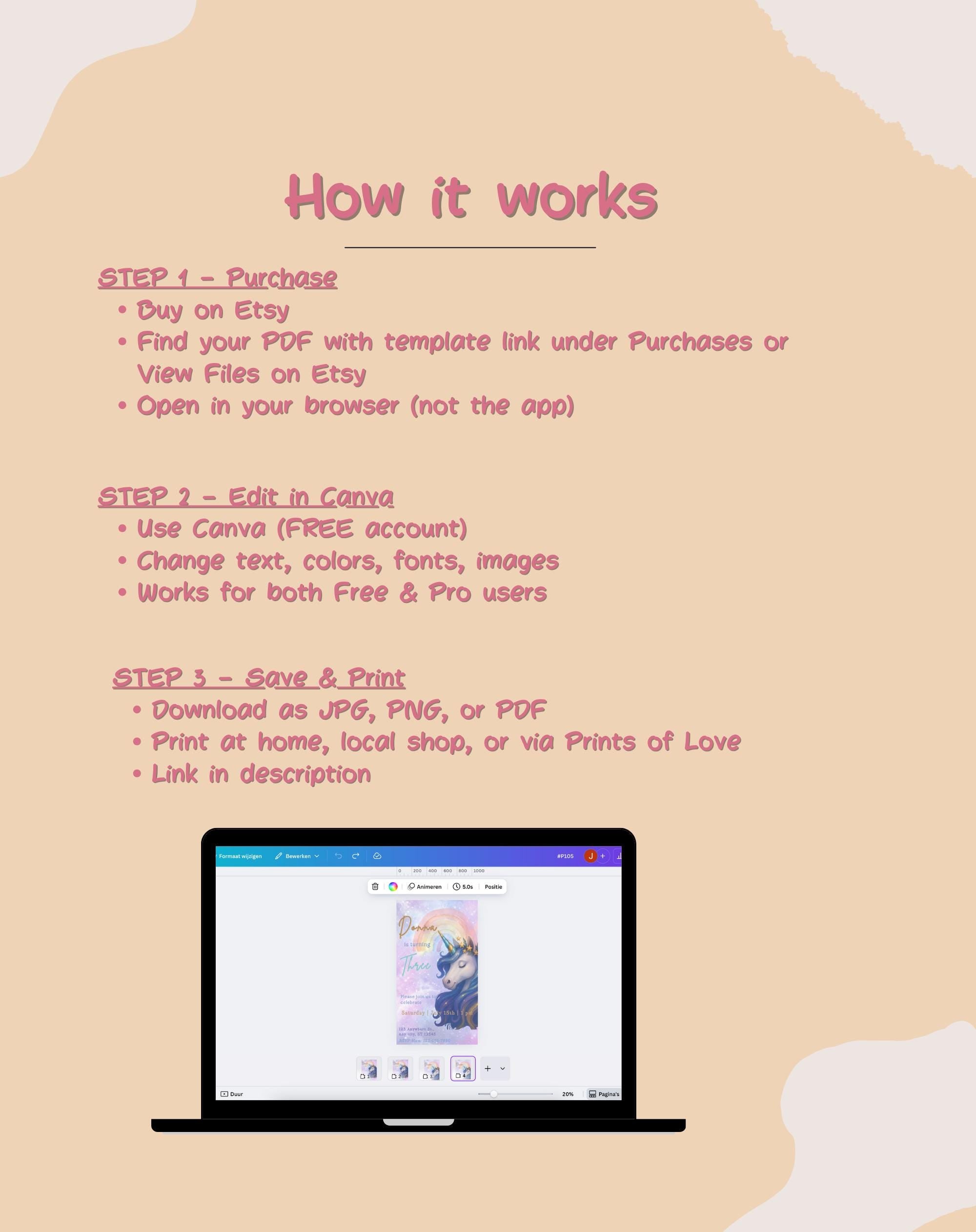 Pastel Rainbow Unicorn Birthday Invitation