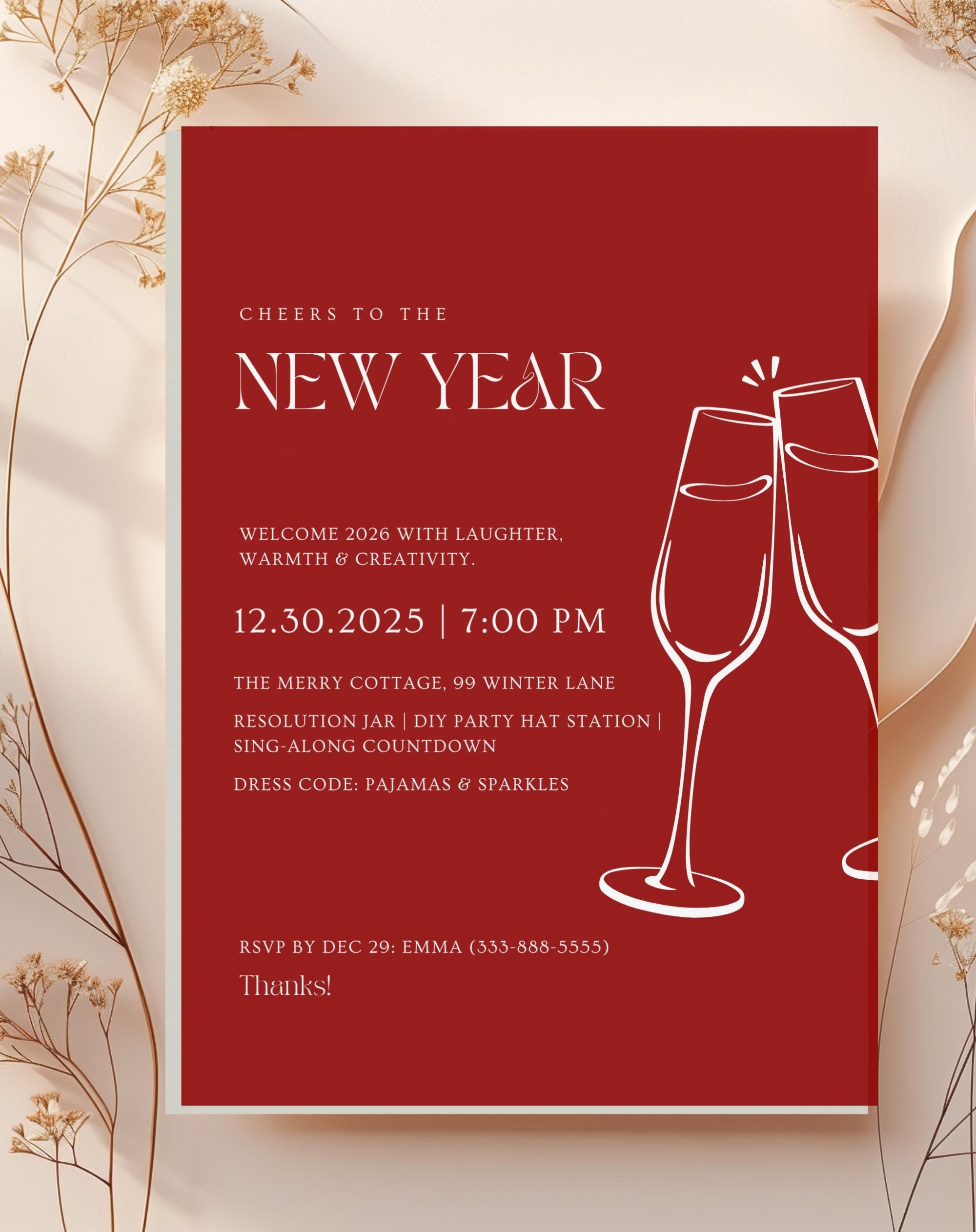 Red New Year Invitation