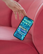 Neon Blue/Gold Pool Party Invitation (E-vite)