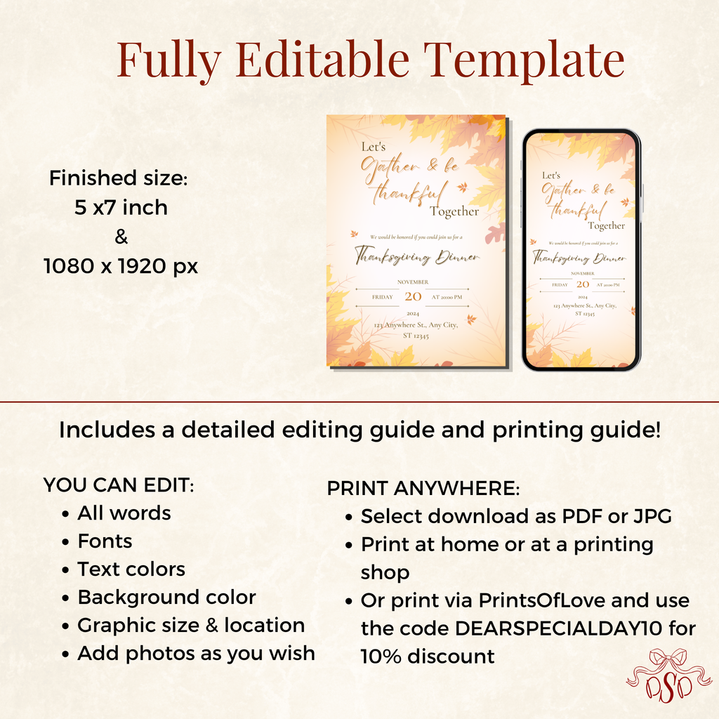 Autumn Friendsgiving Dinner Invitation - additional gallery view