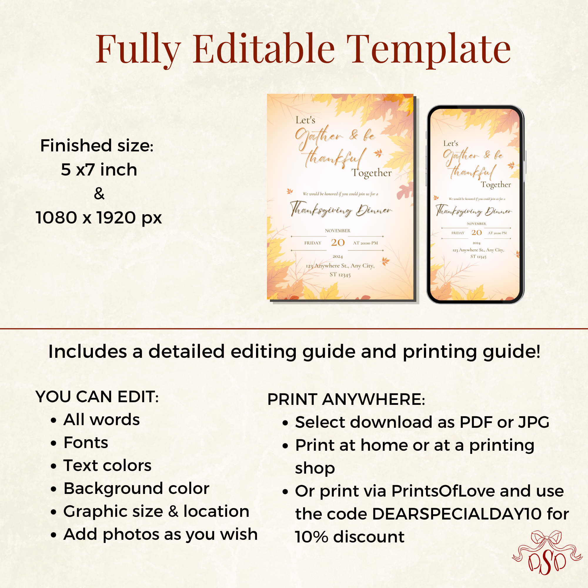 Autumn Friendsgiving Dinner Invitation - additional gallery view