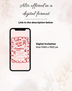 Christmas Pink/Red Retro Friendsmas Party Invitation
