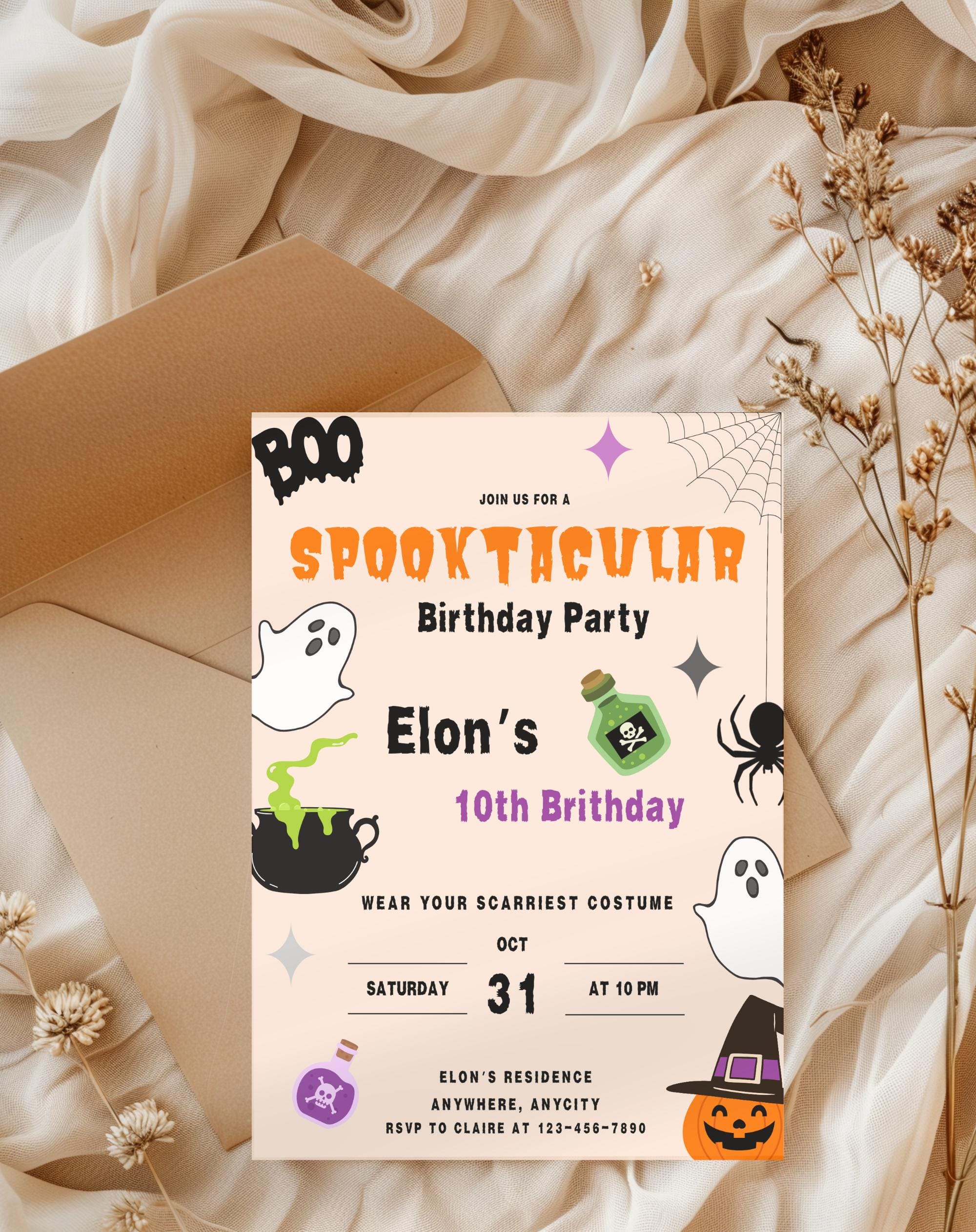 Halloween Spooktacular Birthday Party Invitation