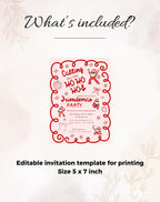 Christmas Pink/Red Retro Friendsmas Party Invitation