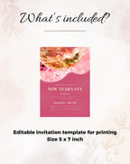 Pink Champagne New Year’s Eve Invitation