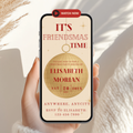 Beige Gold Minimalist Friendsmas Invitation Animated Video - main design preview