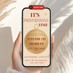 Beige Gold Minimalist Friendsmas Invitation Animated Video - main design preview