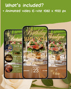 Birthday Brunch Floral Invitation E-vite - additional gallery view