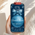 Blue Bow ICE Christmas Invitation Animated Video - main design preview