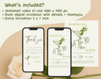Olive Green Martini Birthday Invitation