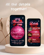 Friendsmas Pink Disco Ball Christmas Party Invitation (E-vite)