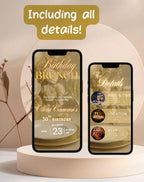 Gold Animated Birthday Brunch Invitation