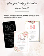 80th Birthday Modern Photo Invitation
