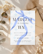 Blue Ribbon Birthday Party Invitation