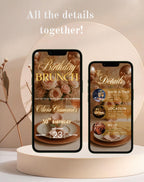 Rose Gold Birthday Brunch Invitation (E-vite)