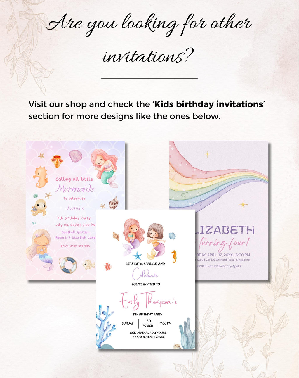Mermaid Tail Birthday Invitation