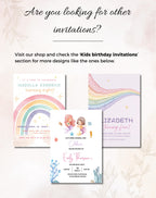 Rainbow Soft Pastel  Birthday Invitation