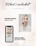 80th Birthday Modern Photo Invitation