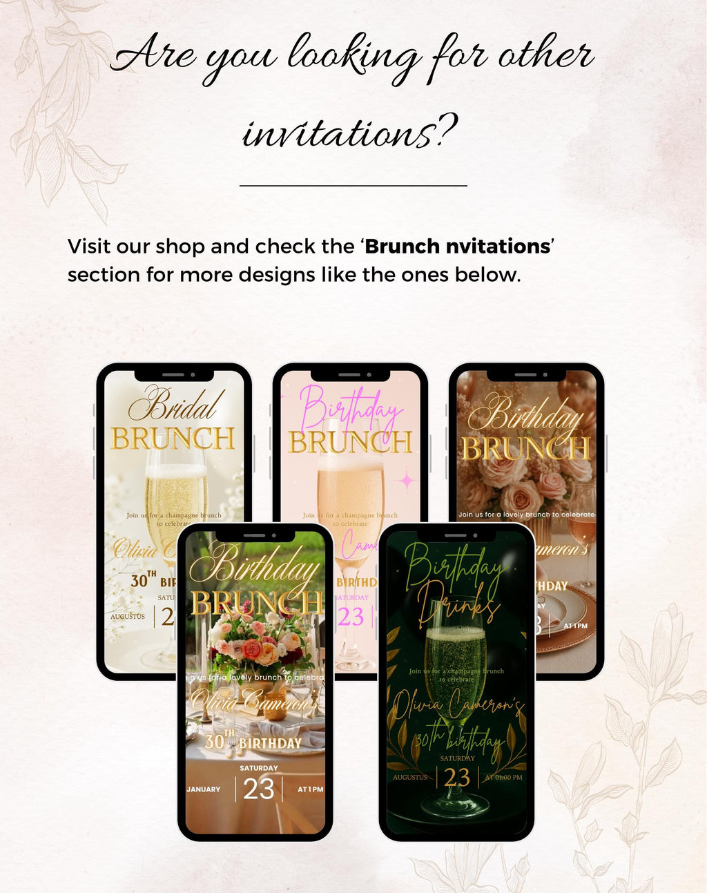 Birthday Champagne Brunch Gold/Black Neon Invitation