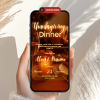 Cozy Candle Friendsgiving Dinner Invitation Animated Video - main design preview